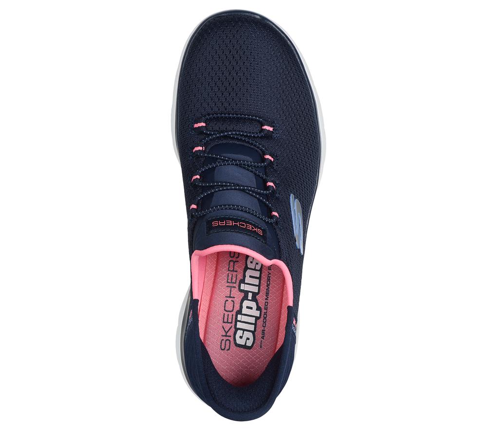 Women Skechers Slip-ins: Summits - Diamond Dream Slip On Shoes Navy / Pink  USA |  5029-PLNSC
