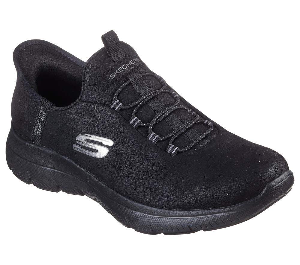 Women Skechers Slip-ins: Summits - Unknown Trail Hands Free Slip Ins Black  USA |  6254-IACNT