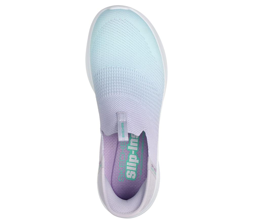 Women Skechers Slip-ins: Ultra Flex 3.0 - Beauty Blend Slip On Shoes Lavender / Turquoise  USA |  9126-QOIXZ
