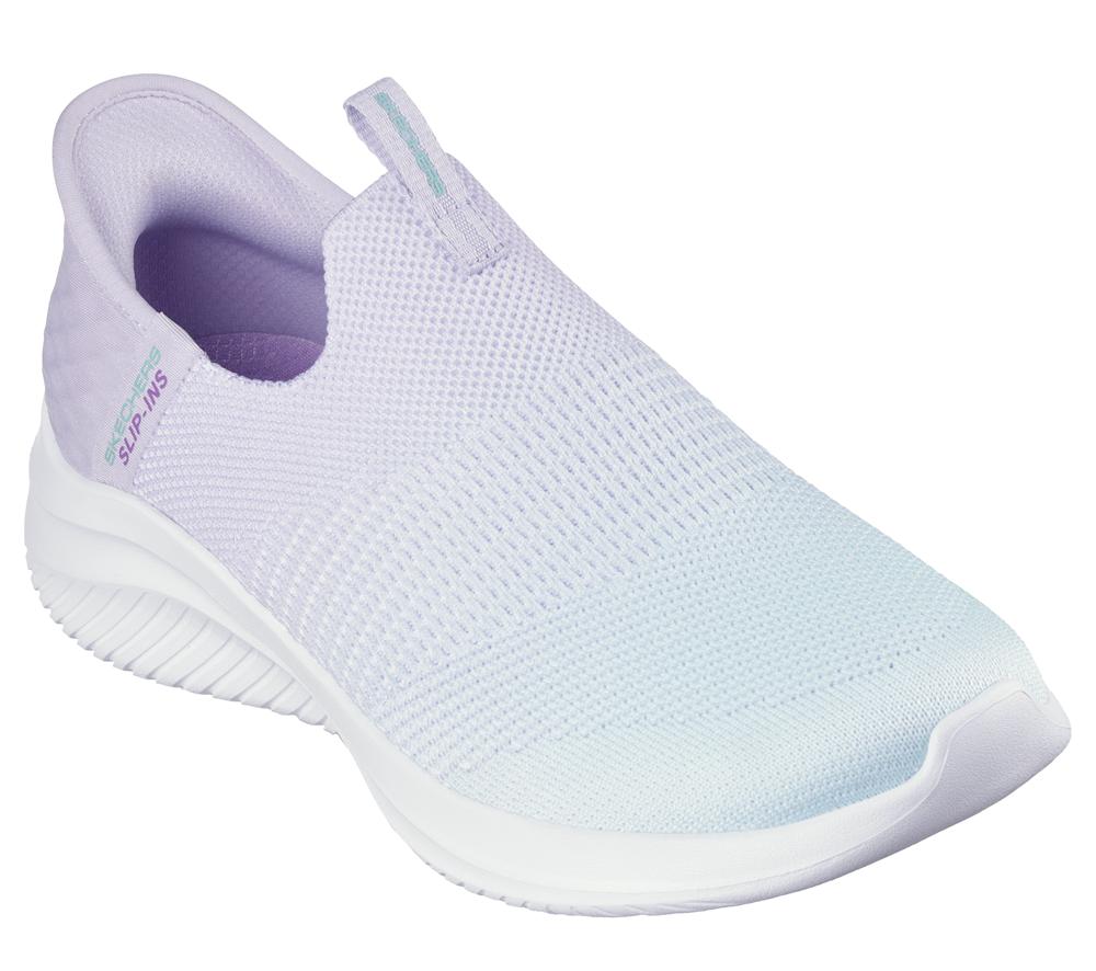 Women Skechers Slip-ins: Ultra Flex 3.0 - Beauty Blend Slip On Shoes Lavender / Turquoise  USA |  9126-QOIXZ
