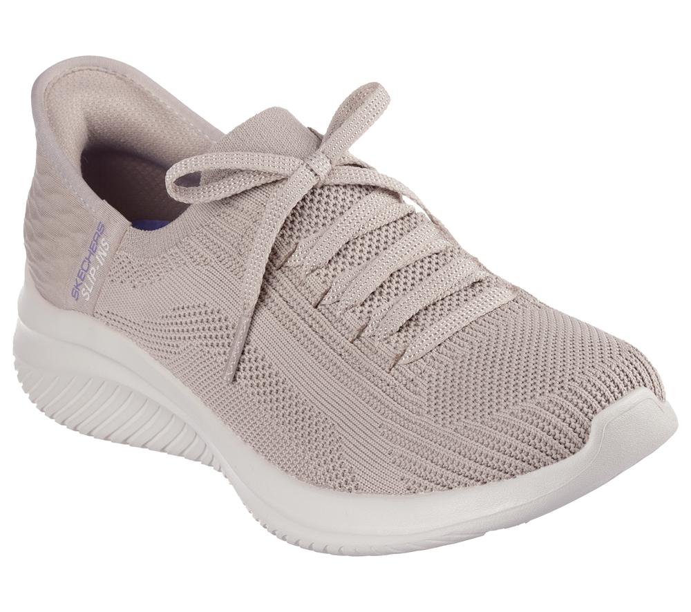 Women Skechers Slip-ins: Ultra Flex 3.0 - Brilliant Slip On Shoes Taupe Brown  USA |  8361-LPHOD