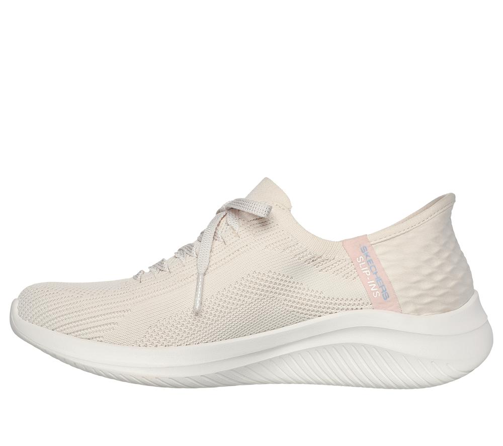 Women Skechers Slip-ins: Ultra Flex 3.0 - Brilliant Slip On Shoes Natural White  USA |  1709-NXPIO