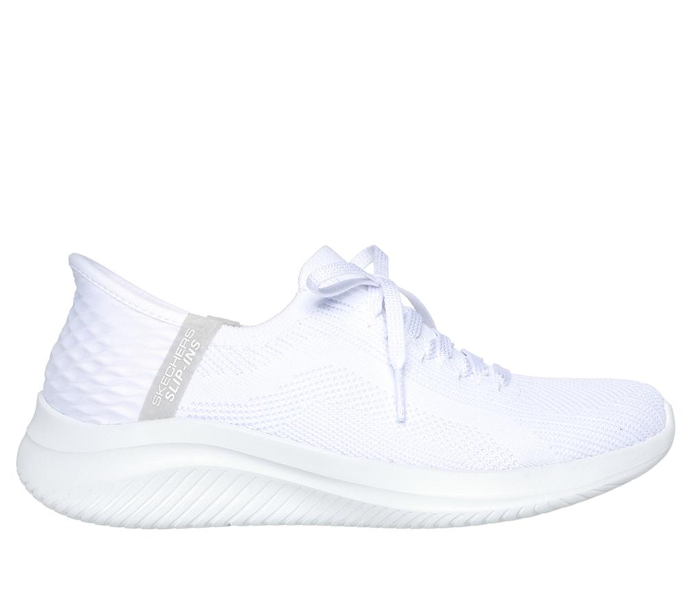 Women Skechers Slip-ins: Ultra Flex 3.0 - Brilliant Hands Free Slip Ins White  USA |  5718-PBGFO