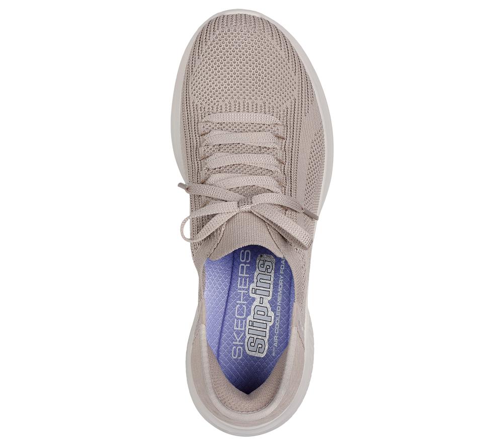 Women Skechers Slip-ins: Ultra Flex 3.0 - Brilliant Hands Free Slip Ins Taupe Brown  USA |  5136-QTSDG