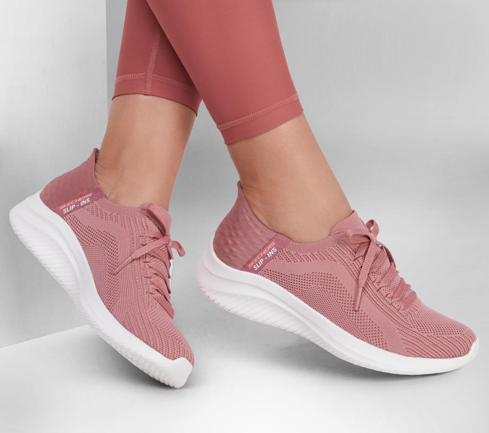 Women Skechers Slip-ins: Ultra Flex 3.0 - Brilliant Hands Free Slip Ins Mauve Purple  USA |  9427-HNUTS