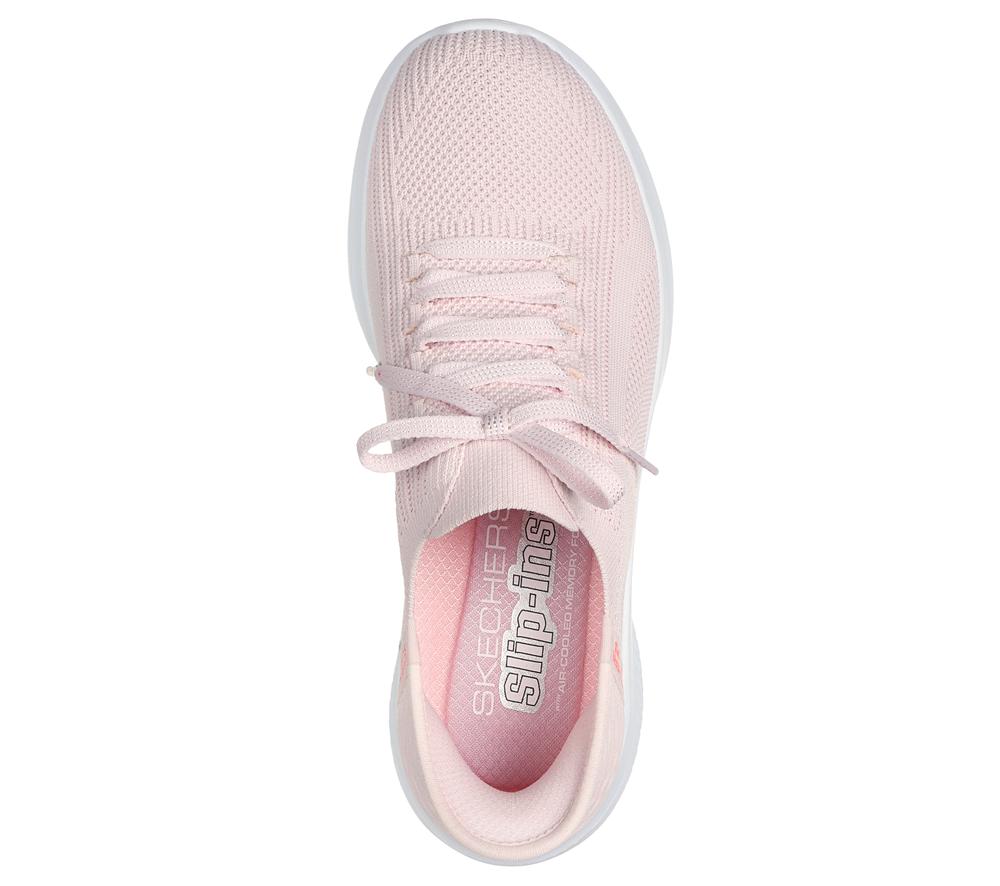 Women Skechers Slip-ins: Ultra Flex 3.0 - Brilliant Hands Free Slip Ins Light Pink  USA |  1493-OHPQE