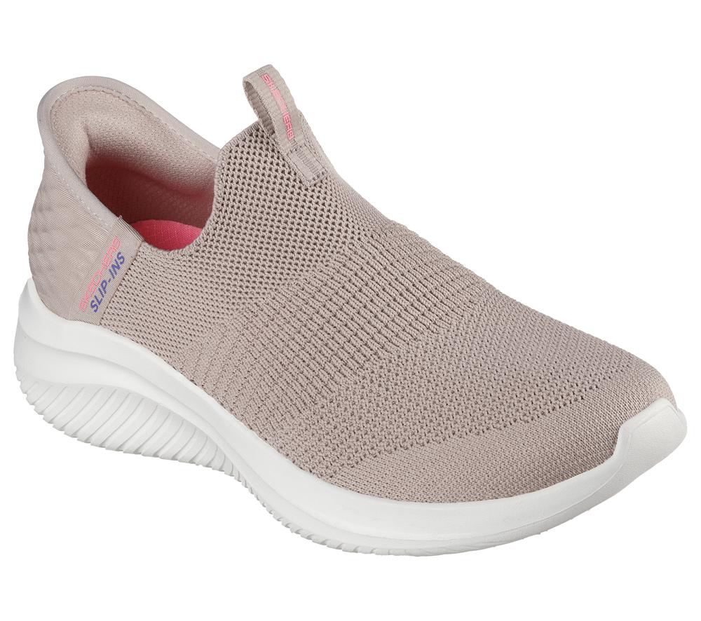 Women Skechers Slip-ins: Ultra Flex 3.0 - Cozy Streak Slip On Shoes Taupe Brown  USA |  9745-QYETP