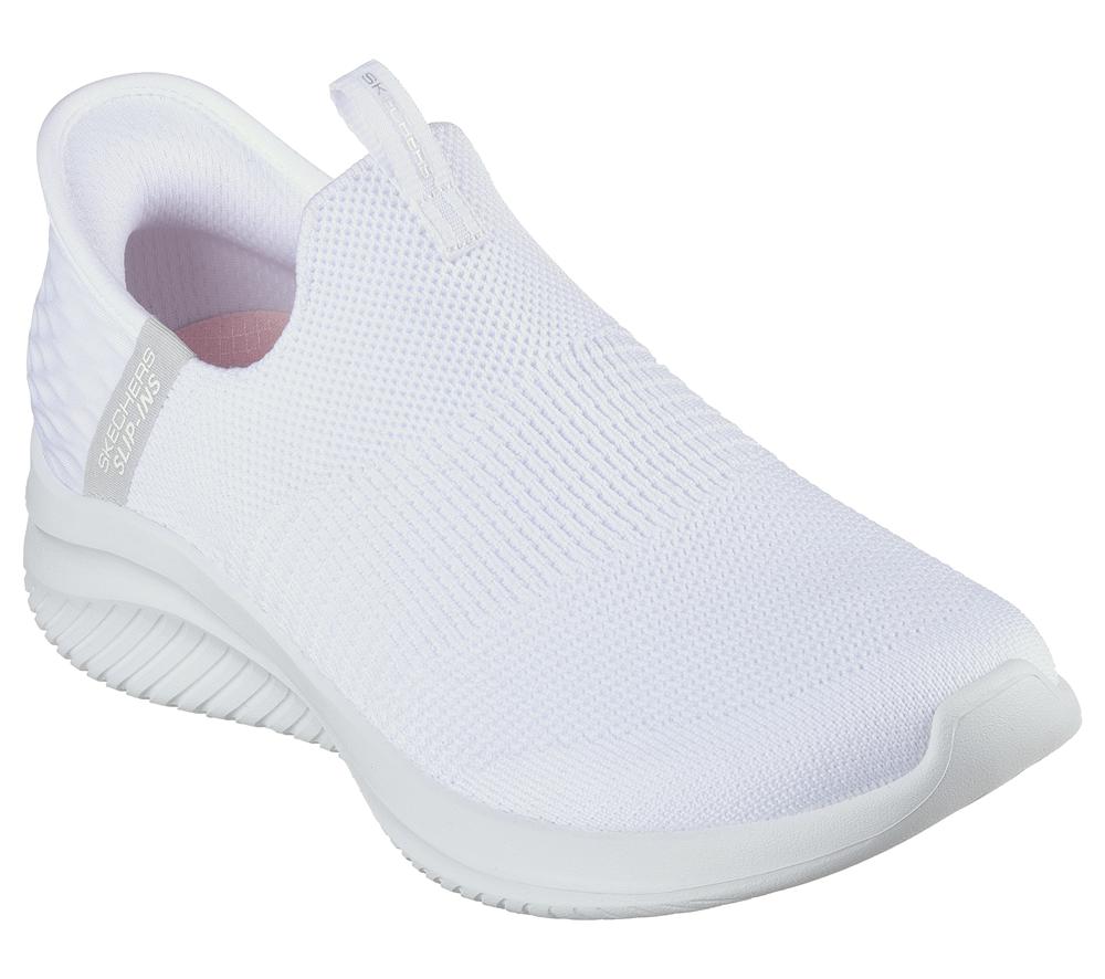 Women Skechers Slip-ins: Ultra Flex 3.0 - Cozy Streak Hands Free Slip Ins White  USA |  4716-TXLBZ