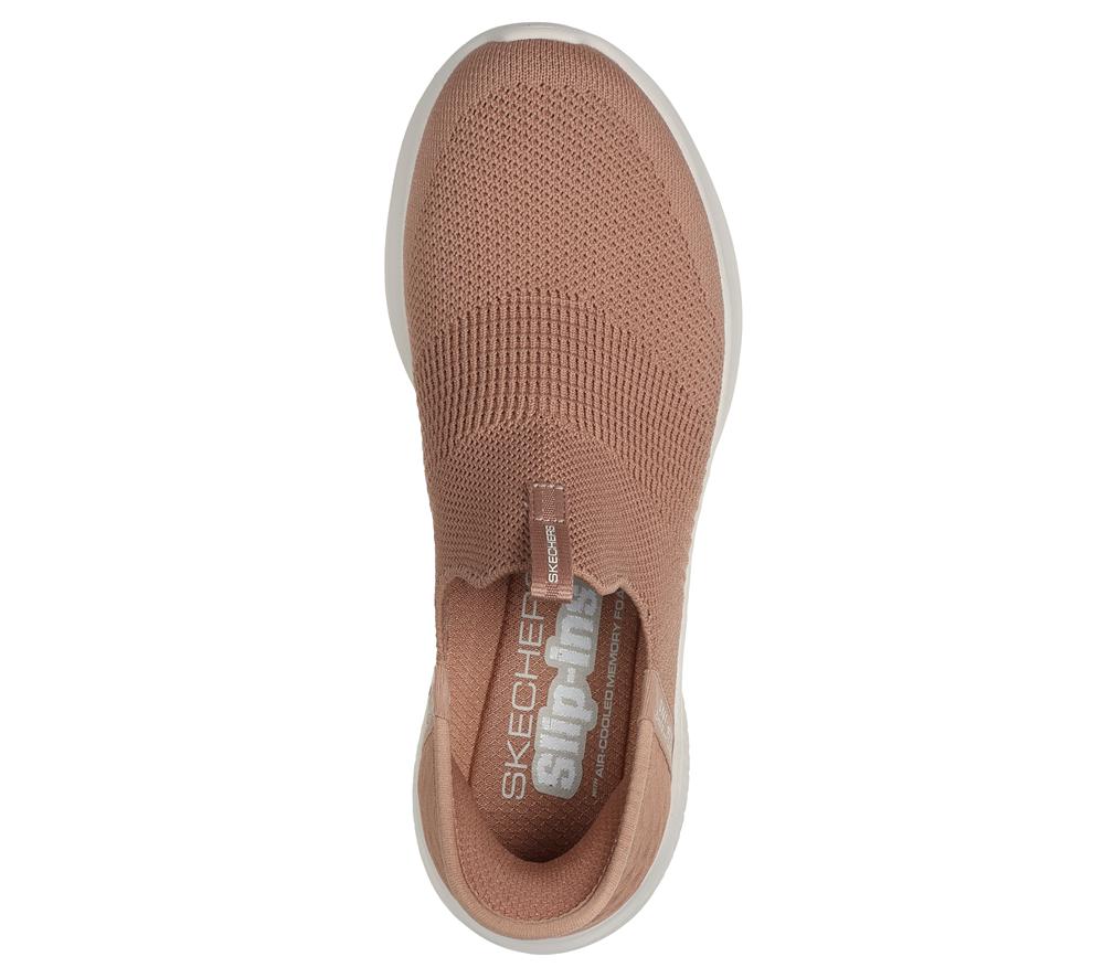 Women Skechers Slip-ins: Ultra Flex 3.0 - Cozy Streak Hands Free Slip Ins Tan Grey  USA |  2841-DZWQF