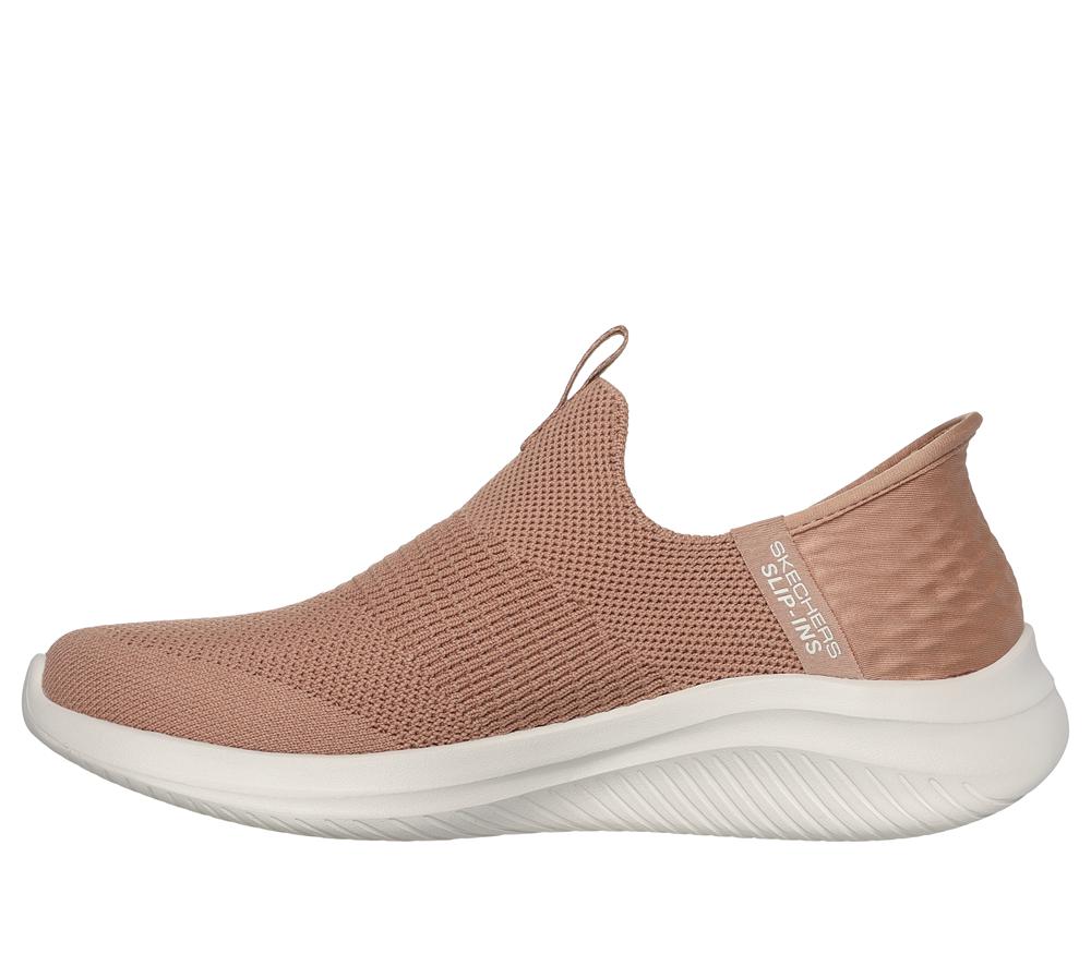 Women Skechers Slip-ins: Ultra Flex 3.0 - Cozy Streak Hands Free Slip Ins Tan Grey  USA |  2841-DZWQF
