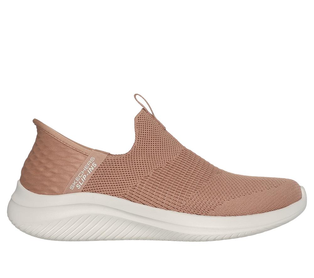 Women Skechers Slip-ins: Ultra Flex 3.0 - Cozy Streak Hands Free Slip Ins Tan Grey  USA |  2841-DZWQF