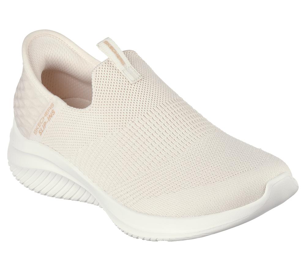 Women Skechers Slip-ins: Ultra Flex 3.0 - Cozy Streak Hands Free Slip Ins Natural White  USA |  0472-ZHDGM