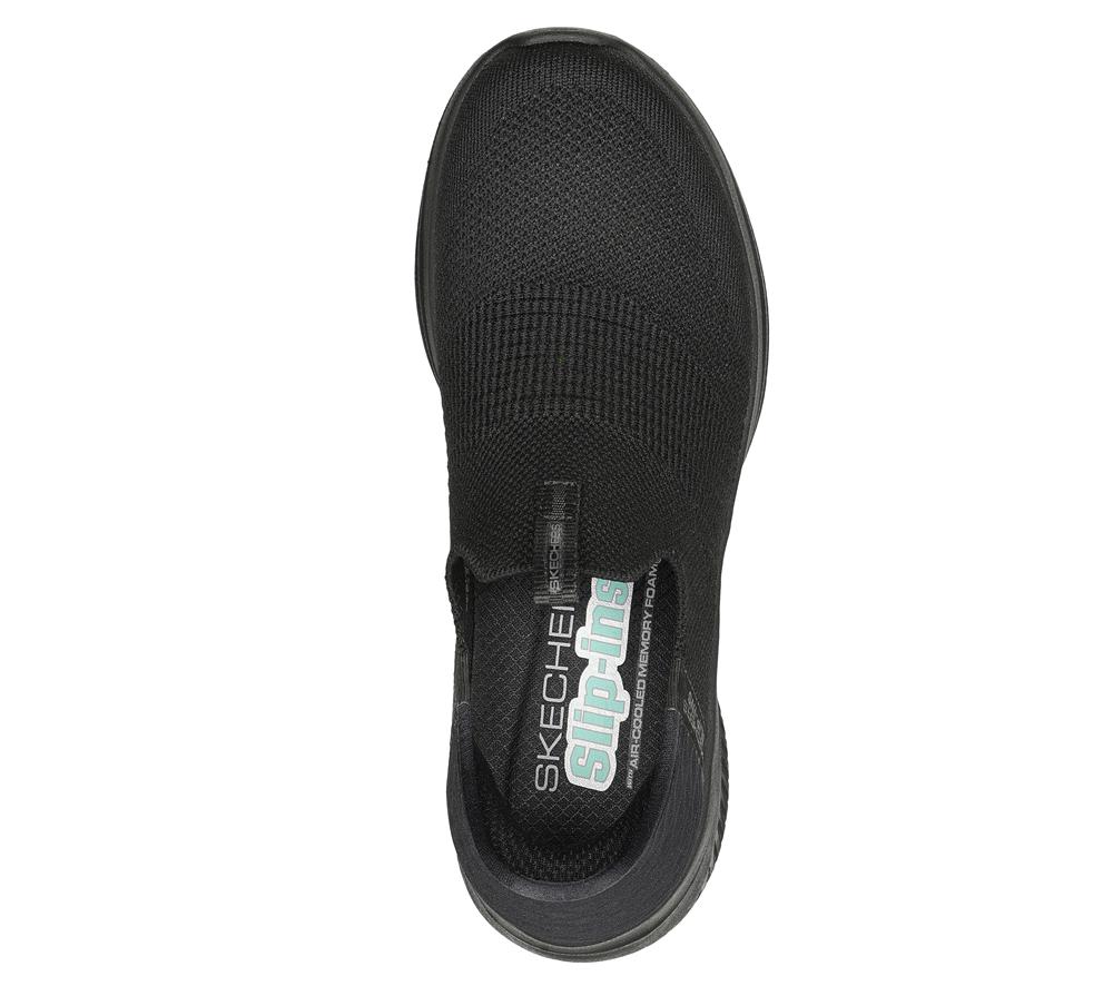 Women Skechers Slip-ins: Ultra Flex 3.0 - Cozy Streak Hands Free Slip Ins Black  USA |  8572-ZDNLQ