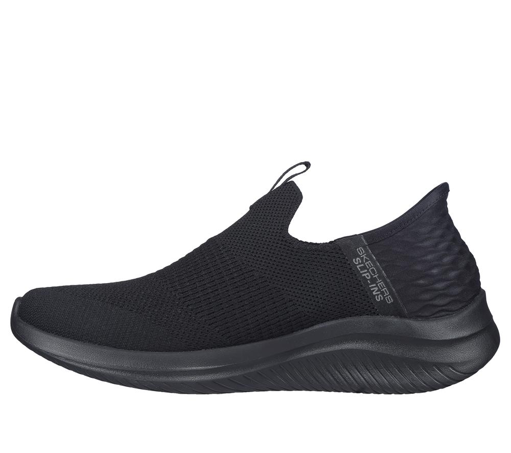 Women Skechers Slip-ins: Ultra Flex 3.0 - Cozy Streak Hands Free Slip Ins Black  USA |  8572-ZDNLQ