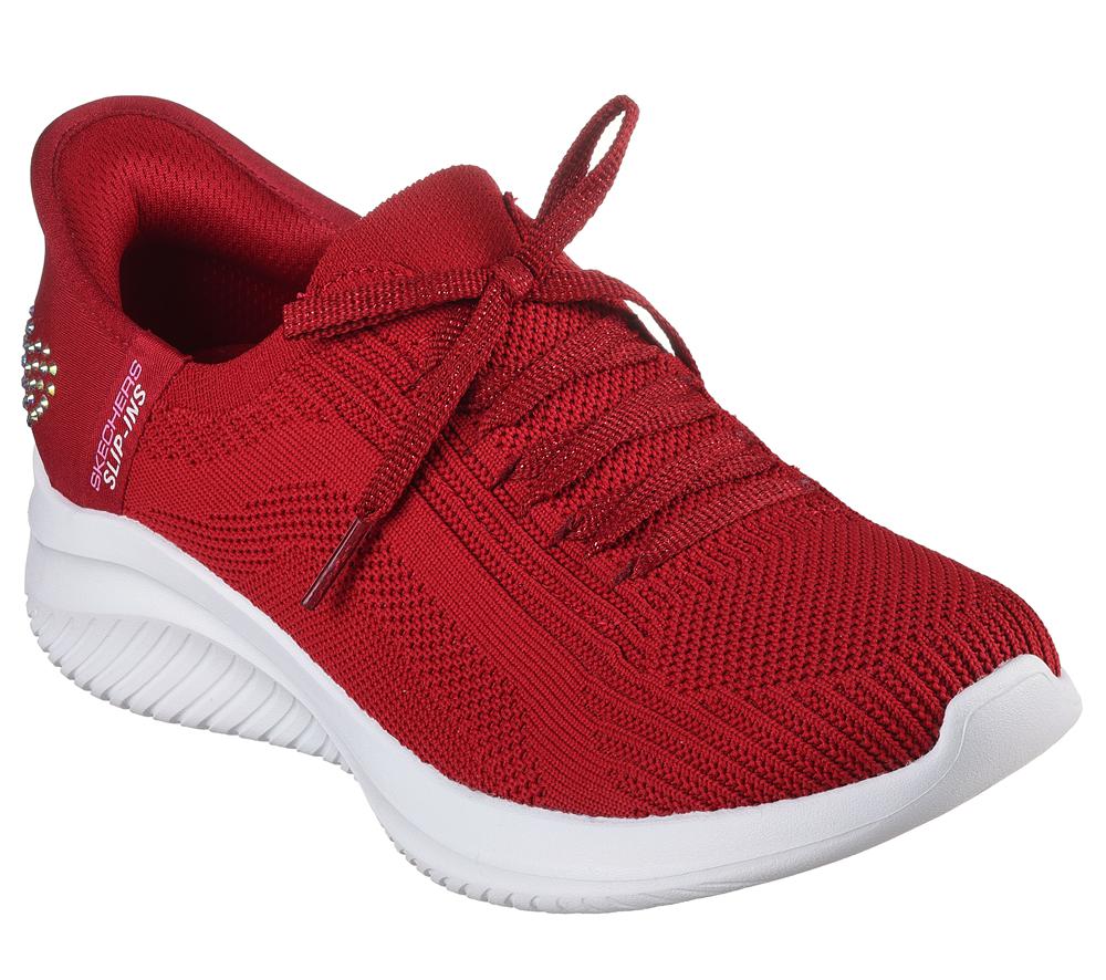 Women Skechers Slip-ins: Ultra Flex 3.0 - Heart Me Hands Free Slip Ins Red  USA |  9185-MDPNE