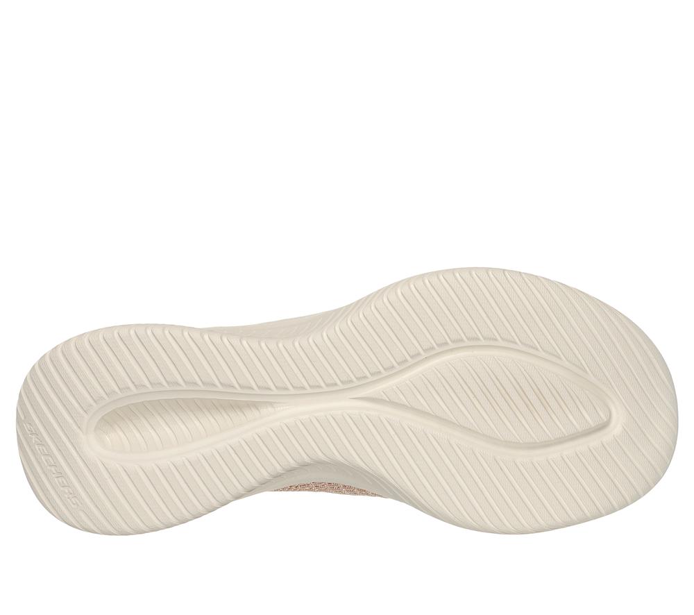 Women Skechers Slip-ins: Ultra Flex 3.0 - New Energy Hands Free Slip Ins Tan / Black  USA |  9564-BQRAL