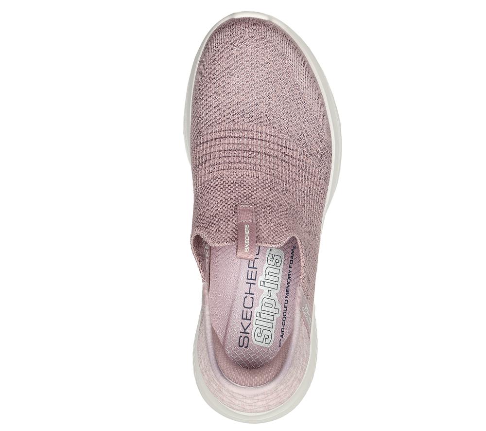 Women Skechers Slip-ins: Ultra Flex 3.0 - Smooth Step Slip On Shoes Mauve Purple  USA |  8671-BCQUG
