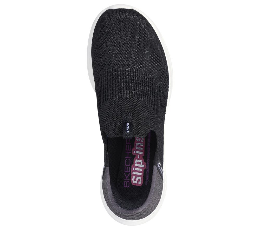 Women Skechers Slip-ins: Ultra Flex 3.0 - Smooth Step Slip On Shoes Black  USA |  4589-FTHOX