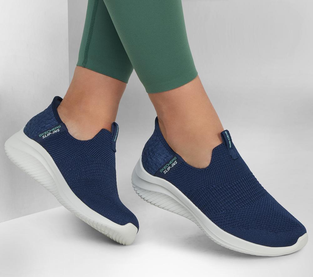 Women Skechers Slip-ins: Ultra Flex 3.0 - Smooth Step Hands Free Slip Ins Navy  USA |  2749-QZITO