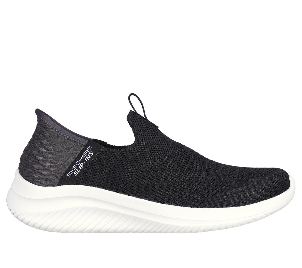 Women Skechers Slip-ins: Ultra Flex 3.0 - Smooth Step Hands Free Slip Ins Black  USA |  3905-MDRVN