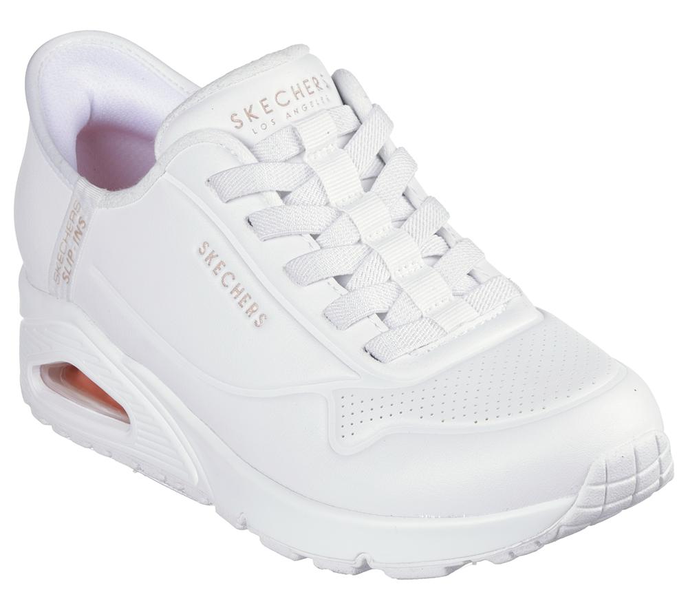 Women Skechers Slip-ins: Uno - Easy Air Wedges White  USA |  2765-IJVWY