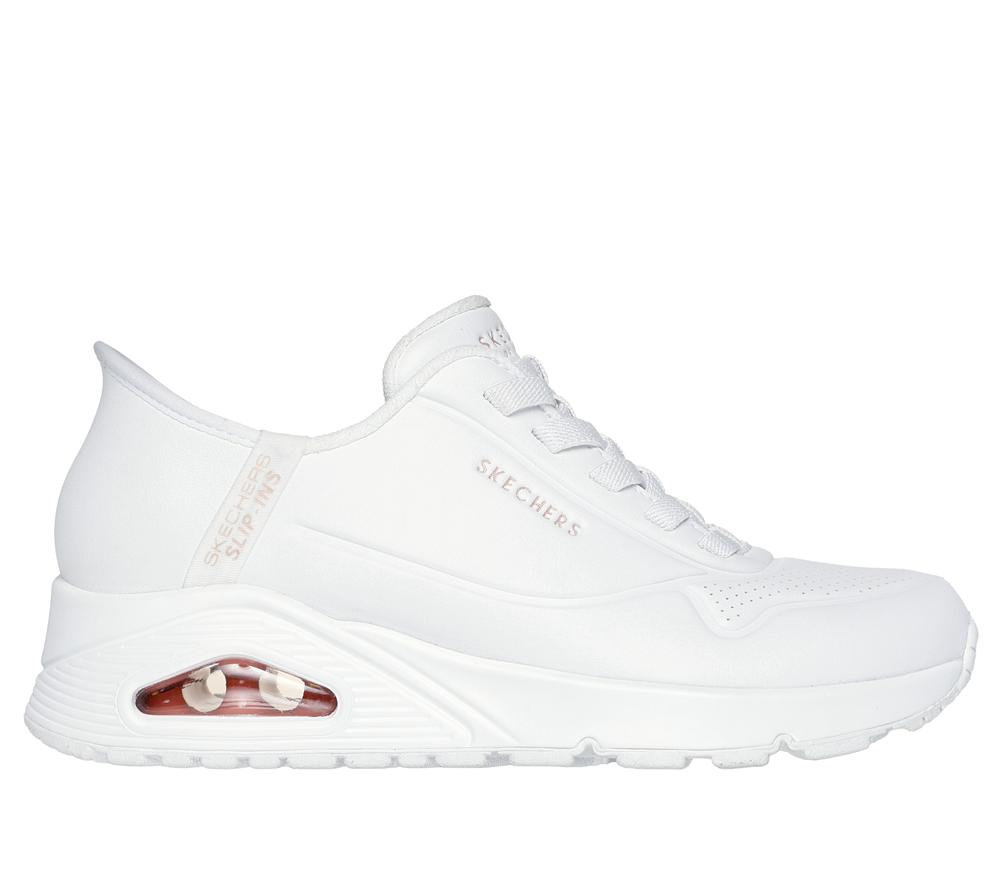 Women Skechers Slip-ins: Uno - Easy Air Wedges White  USA |  2765-IJVWY
