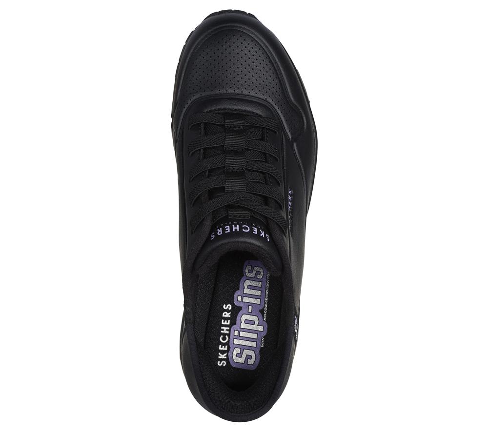 Women Skechers Slip-ins: Uno - Easy Air Wedges Black  USA |  7031-HDKTW