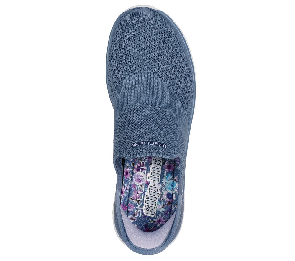 Women Skechers Slip-ins: Virtue - Sleek Hands Free Slip Ins Slate Light Navy Blue  USA |  5798-EIDSL