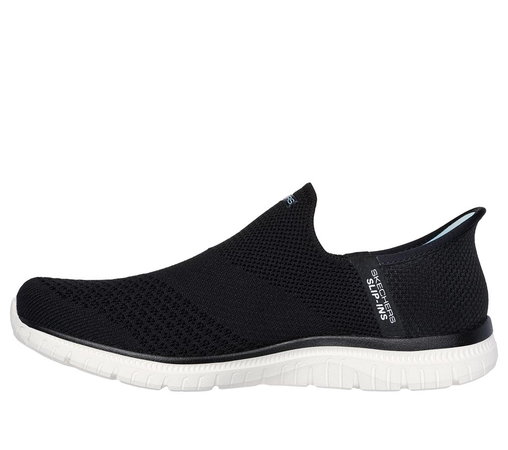 Women Skechers Slip-ins: Virtue - Sleek Hands Free Slip Ins Black / White  USA |  0497-IBTVL