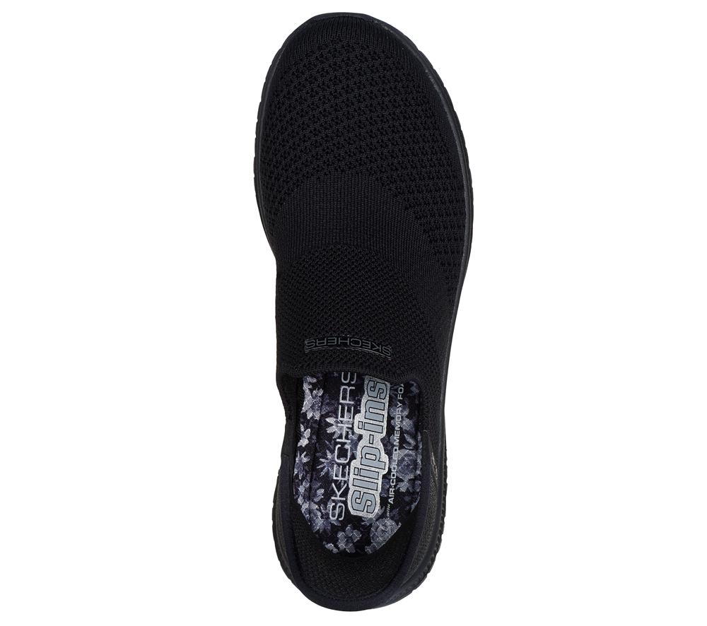 Women Skechers Slip-ins: Virtue - Sleek Hands Free Slip Ins Black  USA |  6852-CHPFJ
