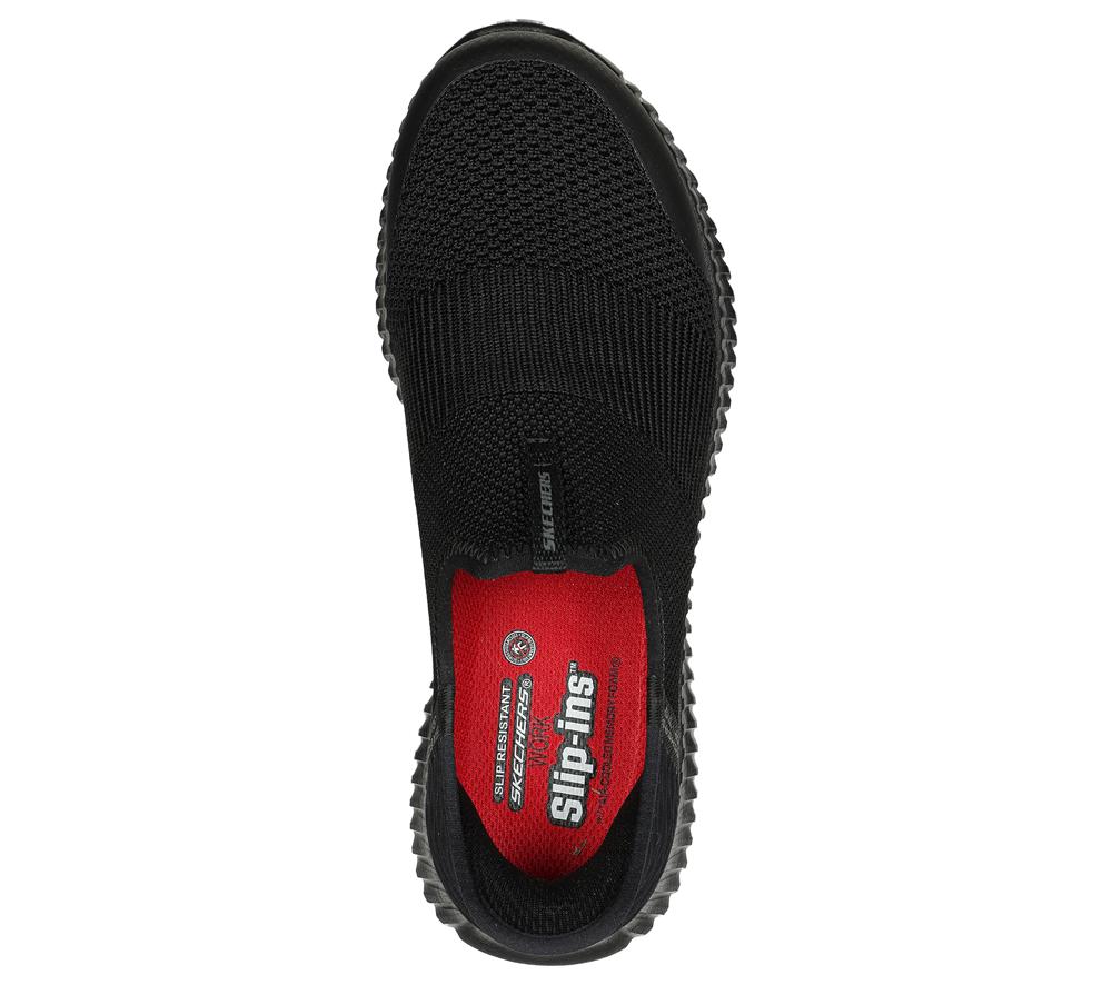Women Skechers Slip-ins Work: Cessnock - Gwynedd Work Shoes Black  USA |  7139-ILJRX