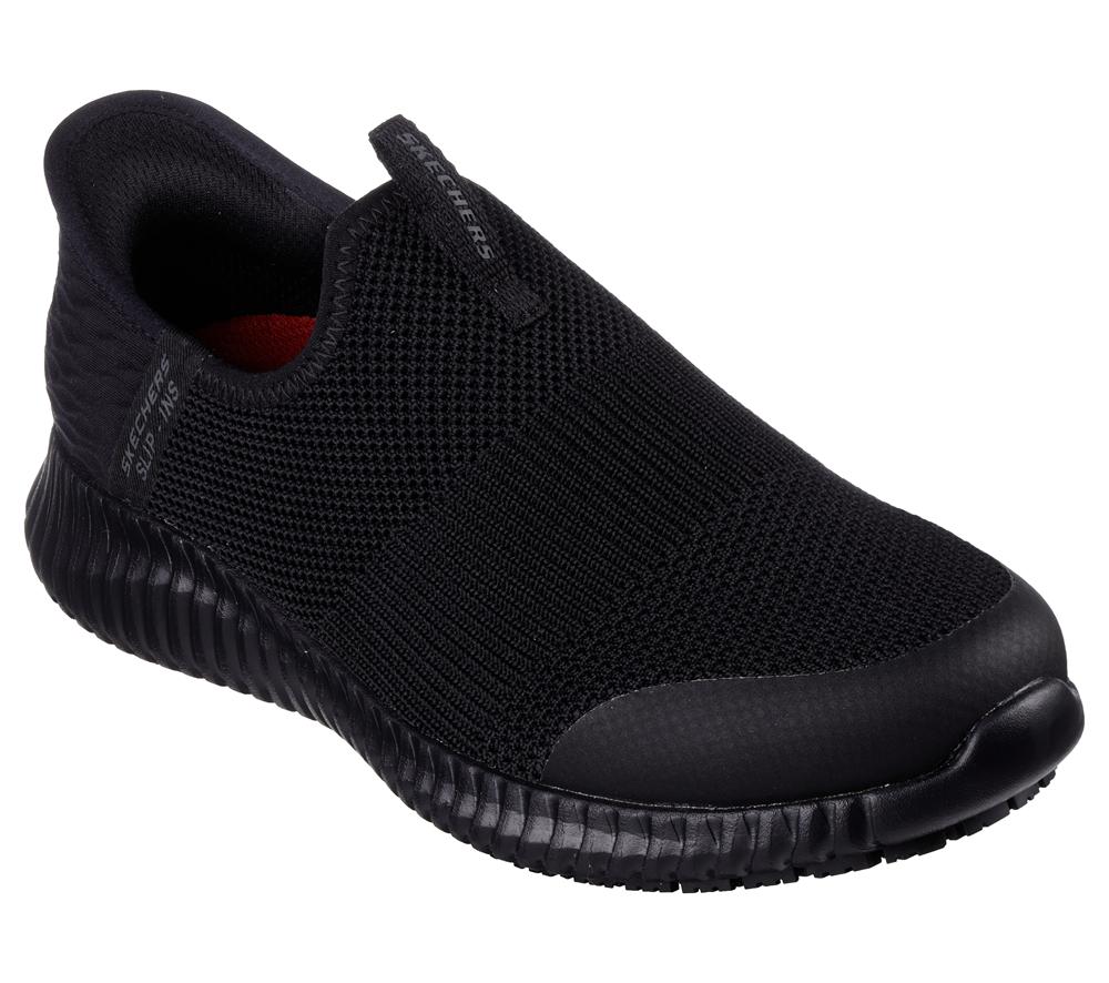 Women Skechers Slip-ins Work: Cessnock - Gwynedd Work Shoes Black  USA |  7139-ILJRX