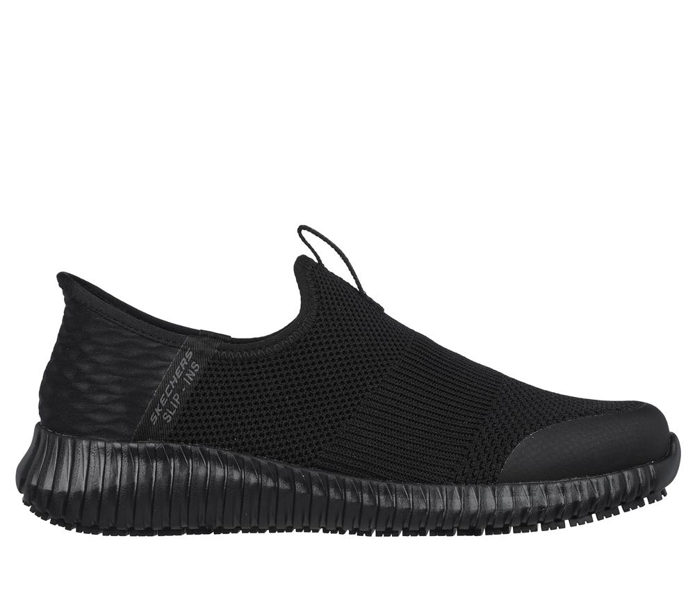 Women Skechers Slip-ins Work: Cessnock - Gwynedd Work Shoes Black  USA |  7139-ILJRX