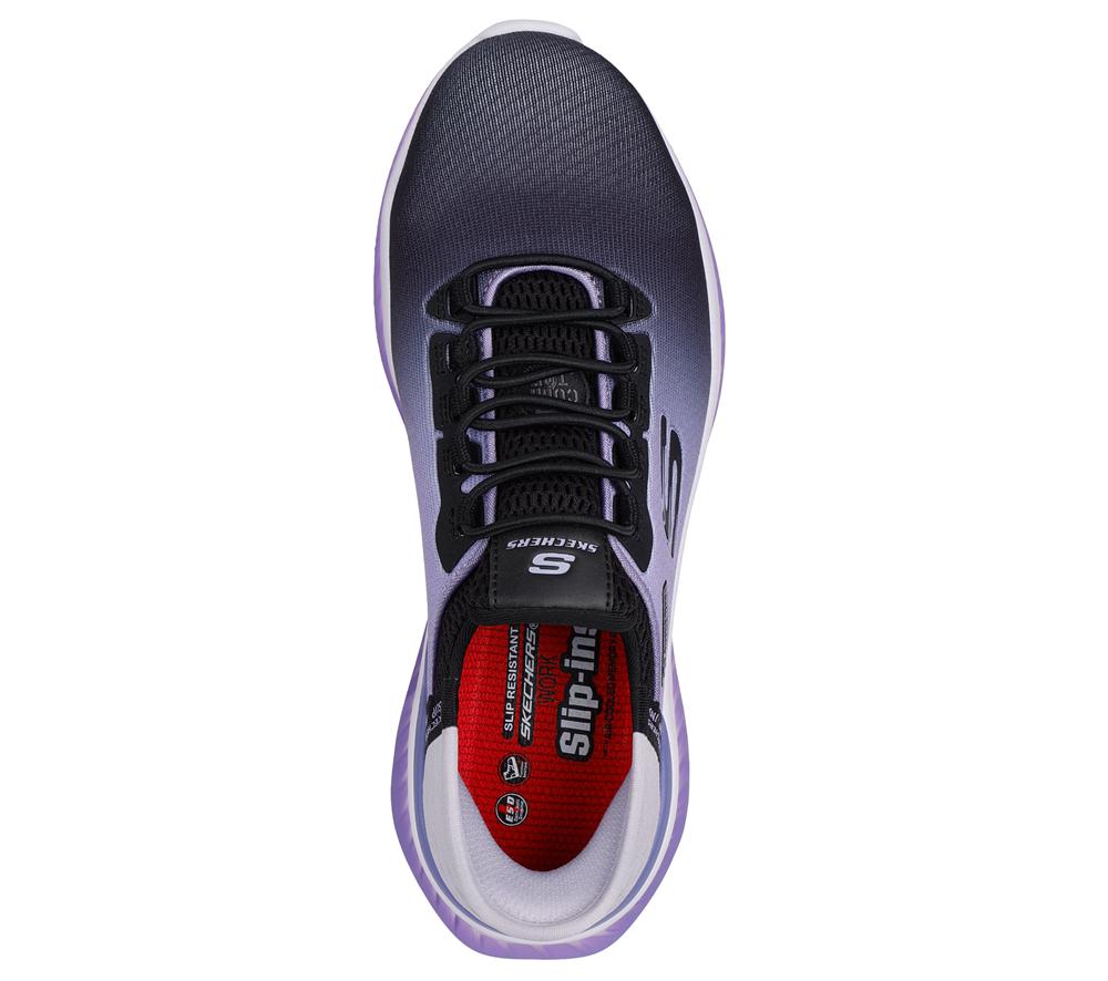 Women Skechers Slip-ins Work: Tilido - Ombray Work Shoes Black / Purple  USA |  7925-LUTCB