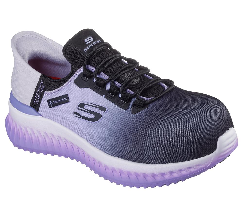 Women Skechers Slip-ins Work: Tilido - Ombray Sneakers Black / Purple  USA |  1930-PMDBO