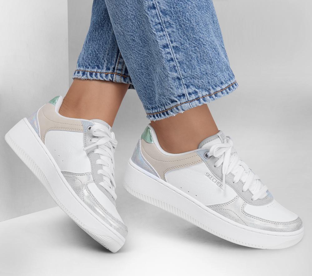 Women Skechers Sport Court 2.0 - Pretty Factor Sneakers White / Multicolor  USA |  5371-MKBWG