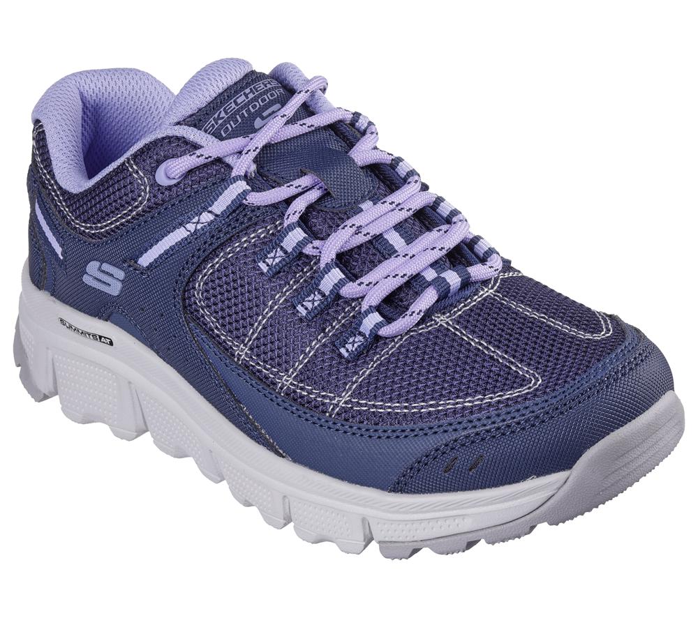Women Skechers Summits AT - Artists Bluff Lace Up Shoes Navy / Purple  USA |  3071-GFPED