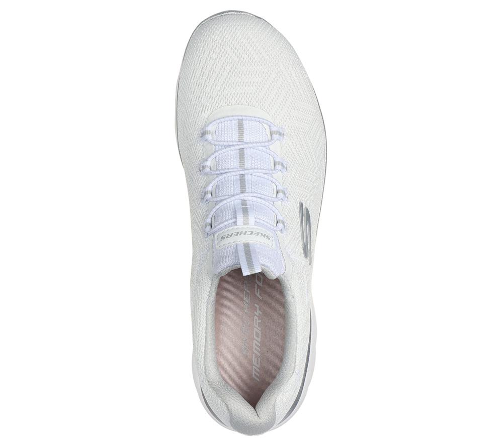 Women Skechers Summits - Artistry Chic Sneakers White / Silver  USA |  2136-VOFYB