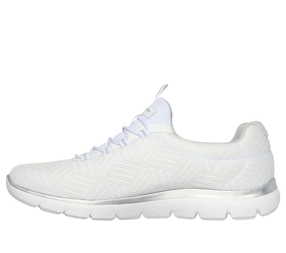 Women Skechers Summits - Artistry Chic Sneakers White / Silver  USA |  2136-VOFYB
