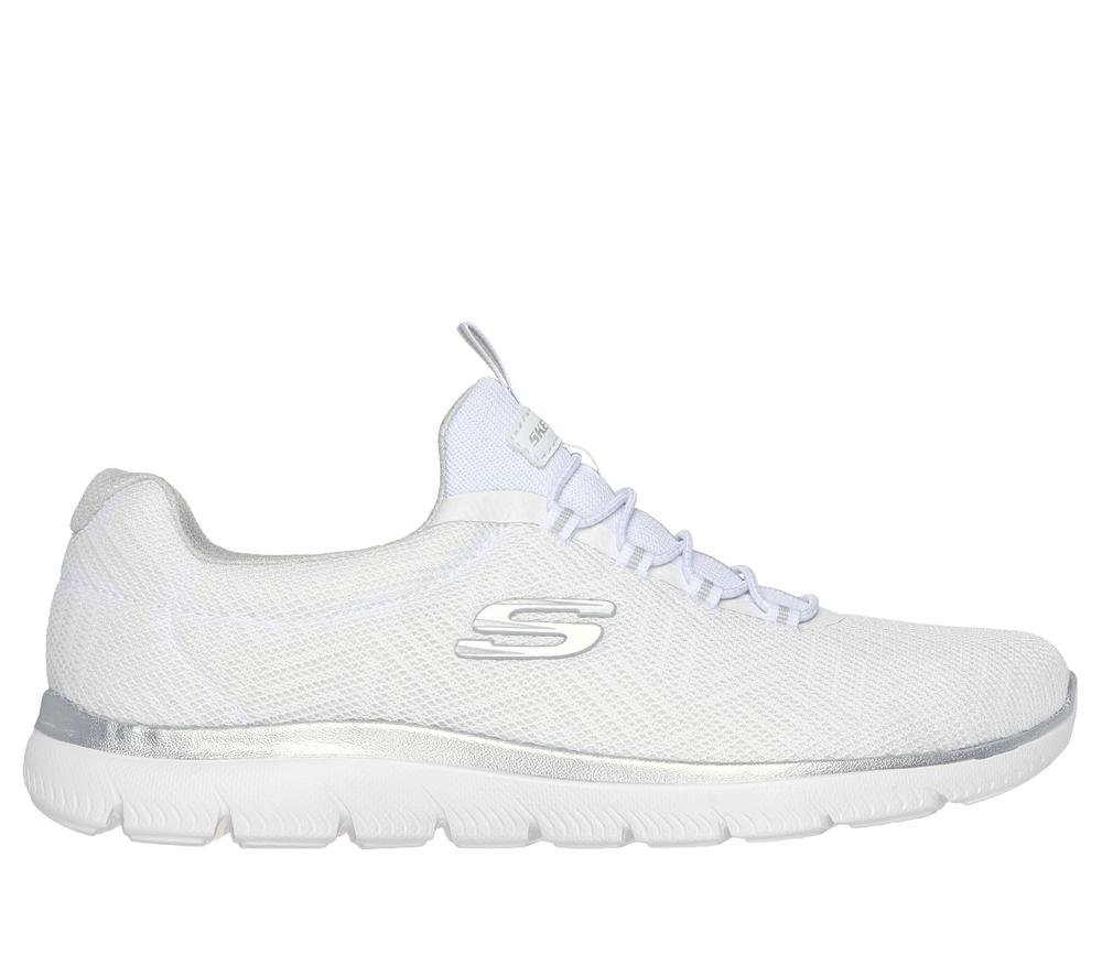 Women Skechers Summits - Artistry Chic Sneakers White / Silver  USA |  2136-VOFYB