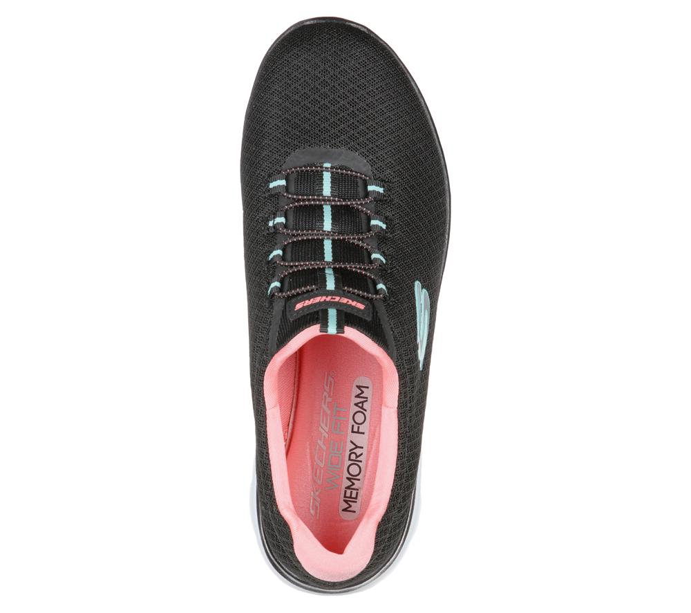 Women Skechers Summits Sneakers Black / Pink  USA |  9508-WVAOY
