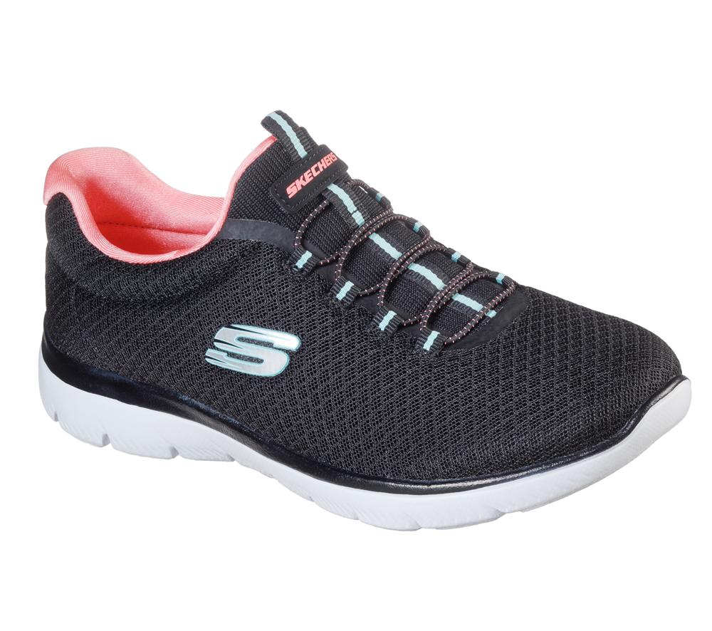 Women Skechers Summits Sneakers Black / Pink  USA |  9508-WVAOY