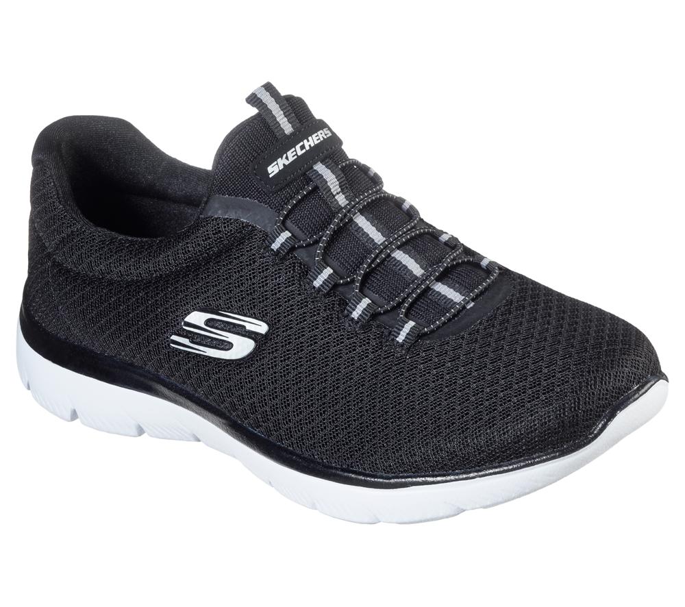 Women Skechers Summits Sneakers Black / White  USA |  4397-BREZN