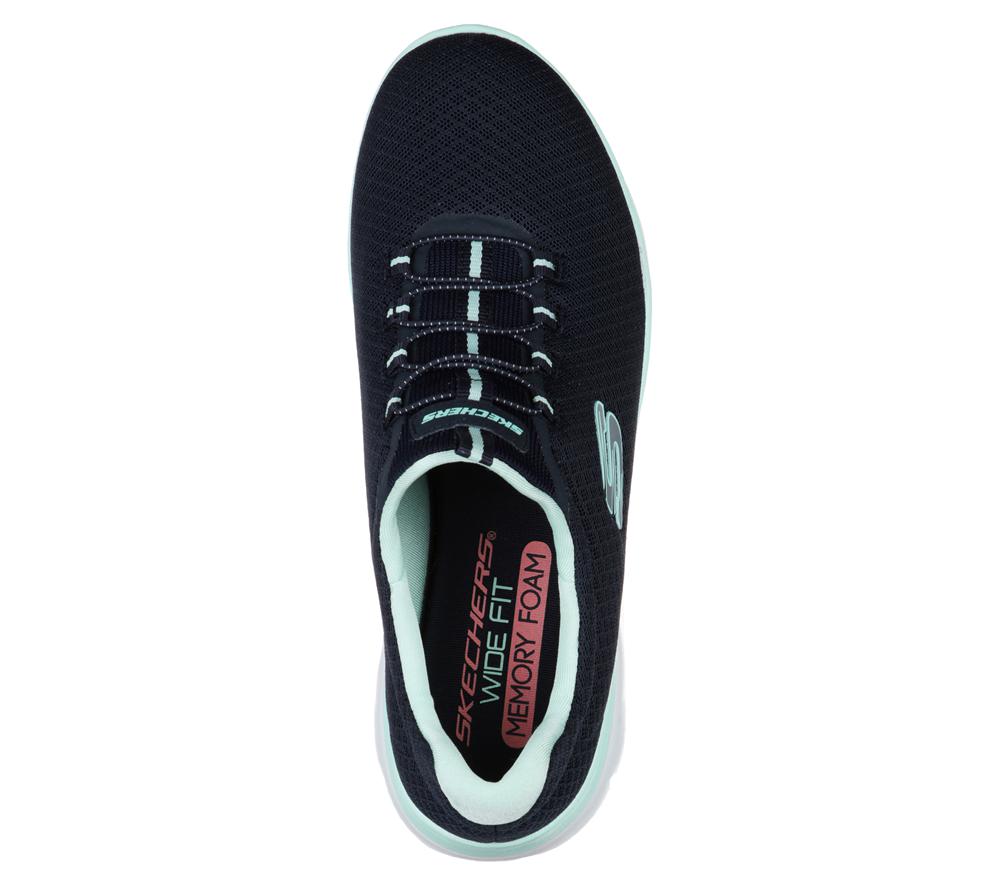 Women Skechers Summits Sneakers Navy / Aqua  USA |  3470-HJKPG