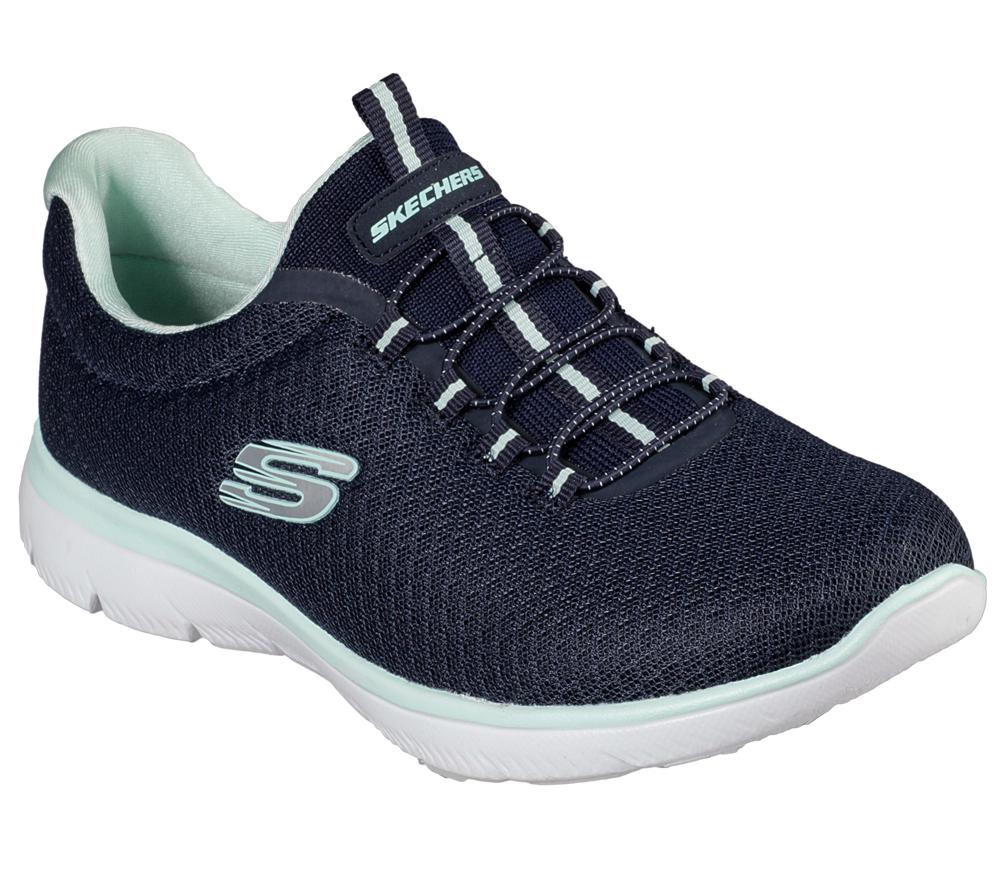 Women Skechers Summits Sneakers Navy / Aqua  USA |  3470-HJKPG