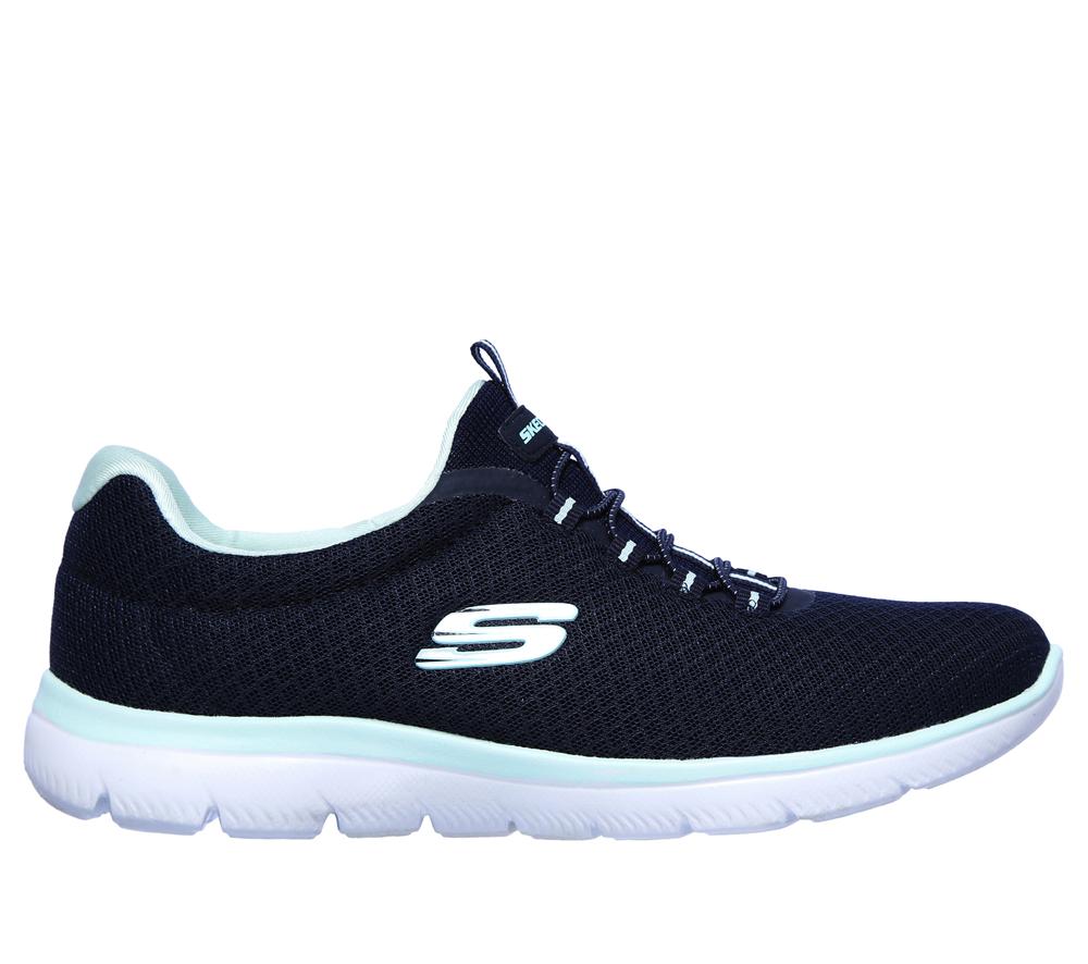 Women Skechers Summits Sneakers Navy / Aqua  USA |  3470-HJKPG