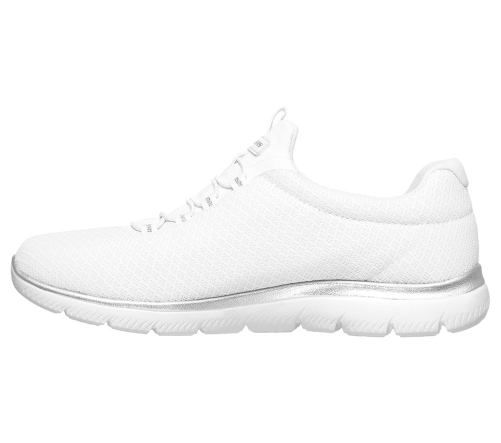 Women Skechers Summits Sneakers White / Silver  USA |  8745-KEONH