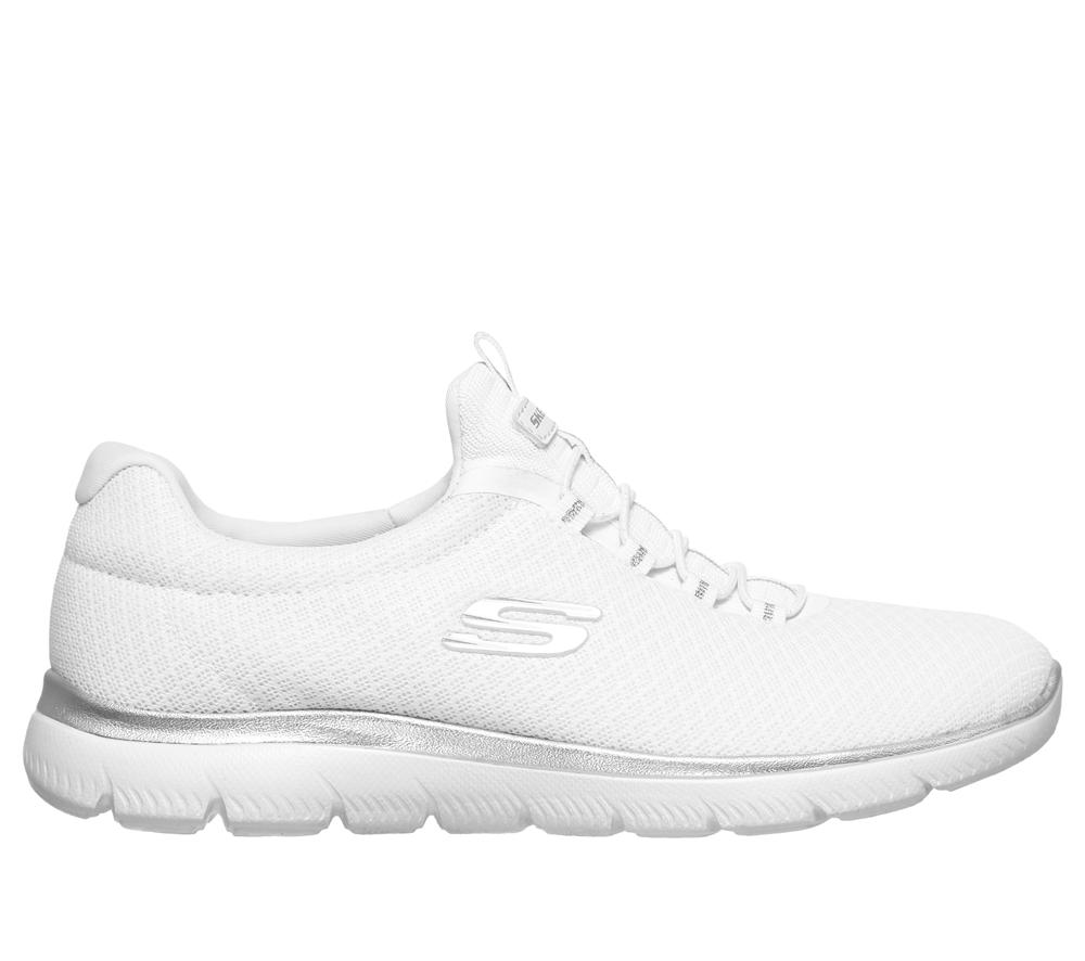 Women Skechers Summits Sneakers White / Silver  USA |  8745-KEONH