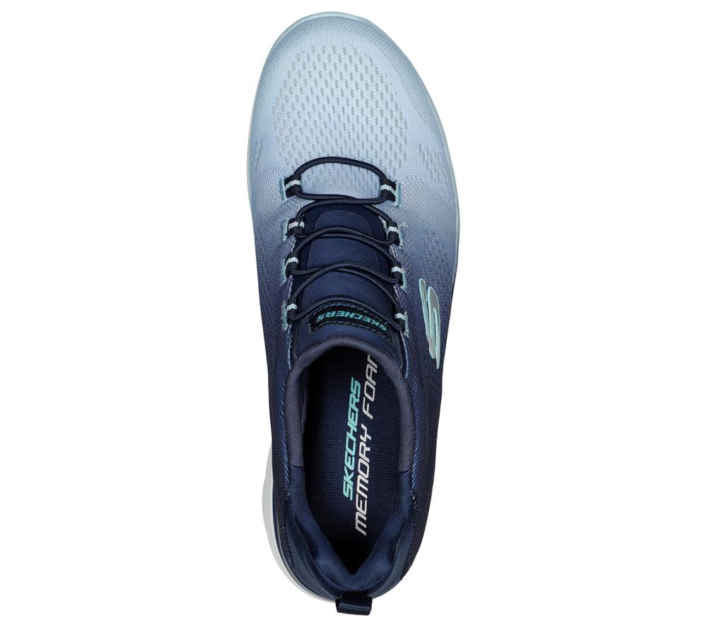 Women Skechers Summits - Bright Charmer Slip On Shoes Navy  USA |  6254-FBCZO