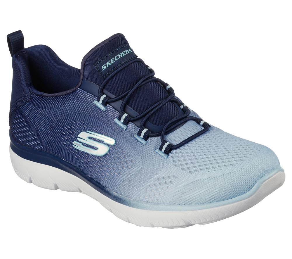 Women Skechers Summits - Bright Charmer Slip On Shoes Navy  USA |  6254-FBCZO